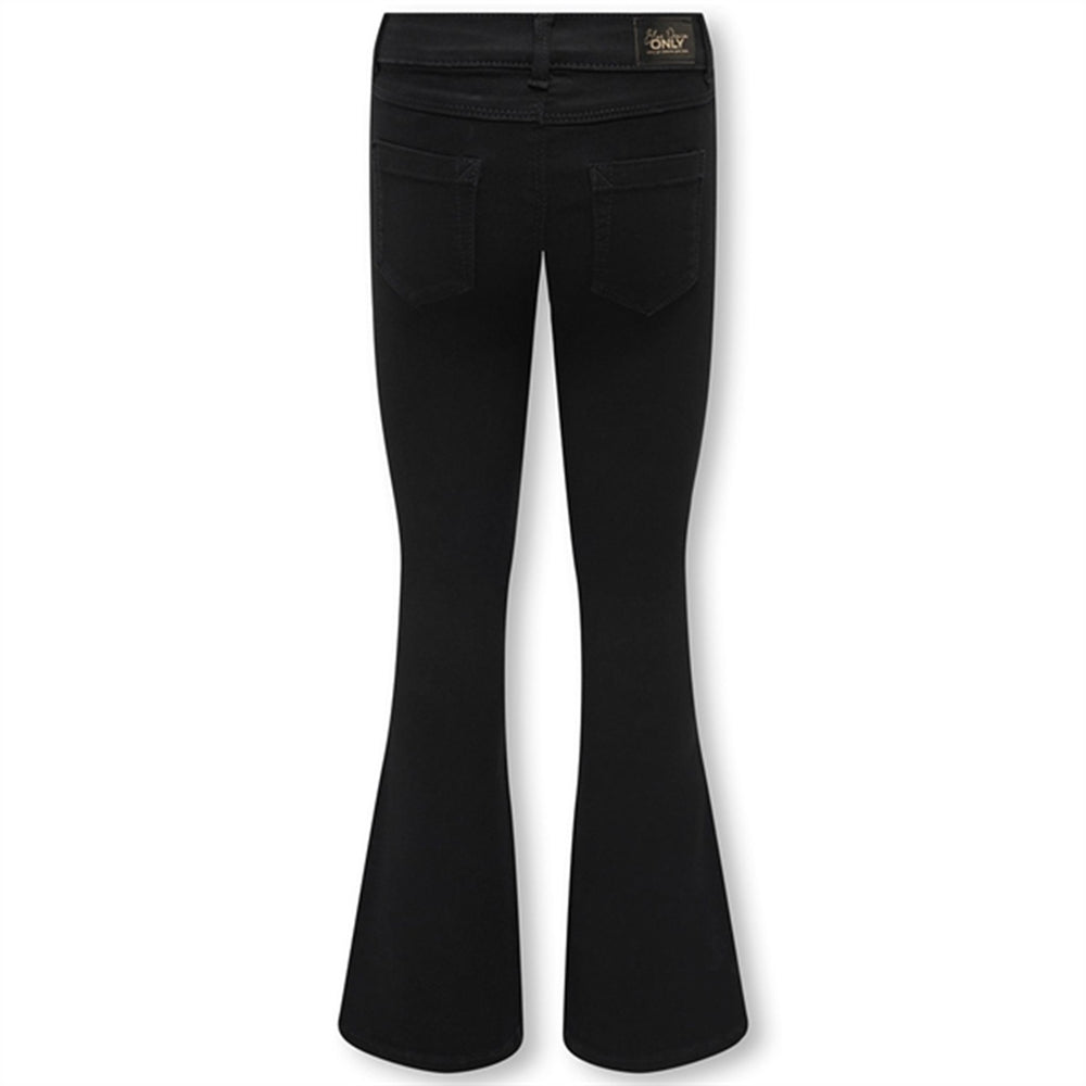 Køb Kids ONLY Black Denim Royal Life Regular Flared Jeans Noos