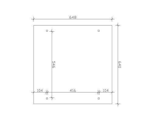 SKAN HOLZ Dubbele carport Odenwald inclusief paalankers, 640 x 648 cm, natuurlijke afwerking
