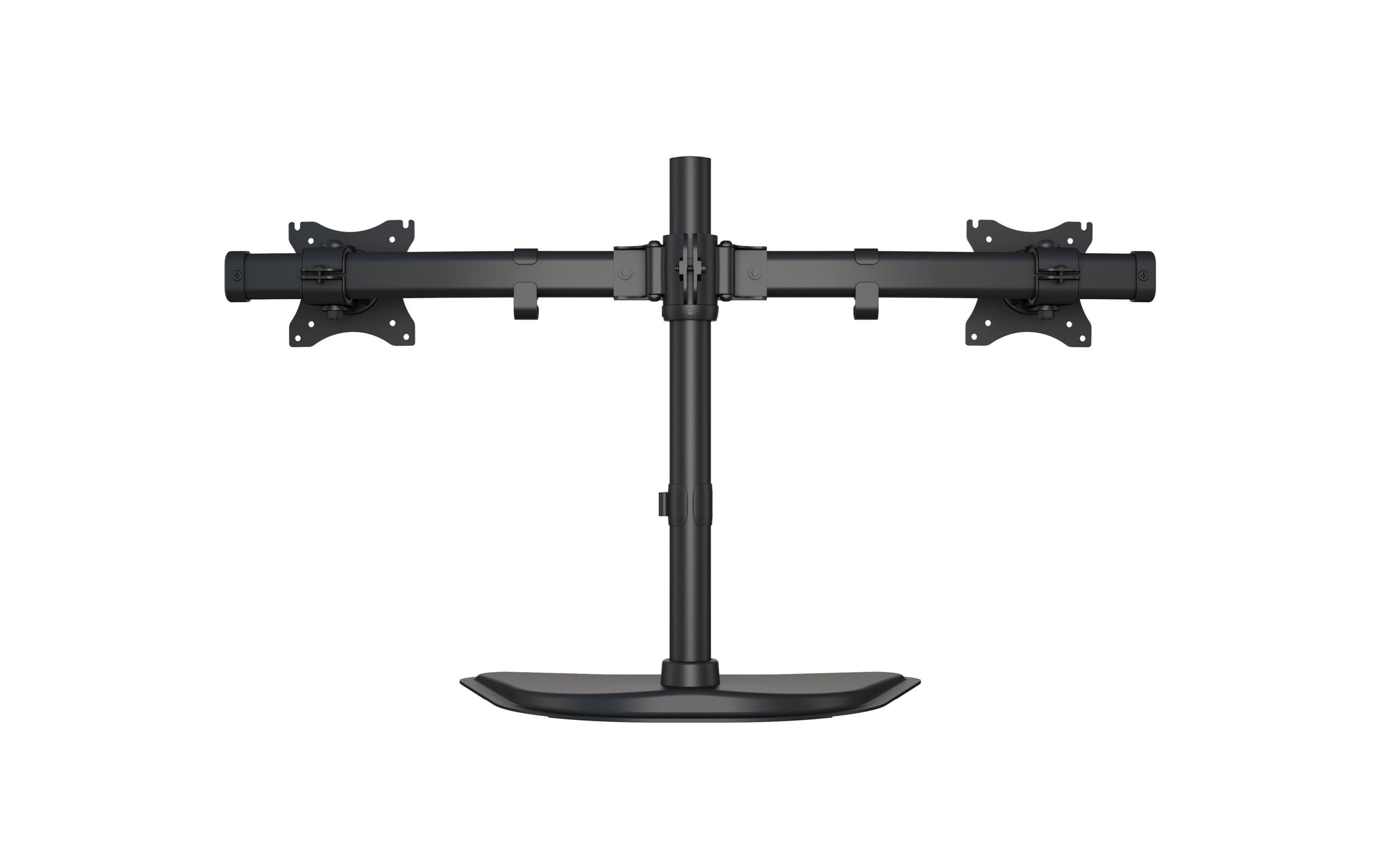 Monitor-Standfuss Basic Dual bis 10 kg – Schwarz<br>Deskmount