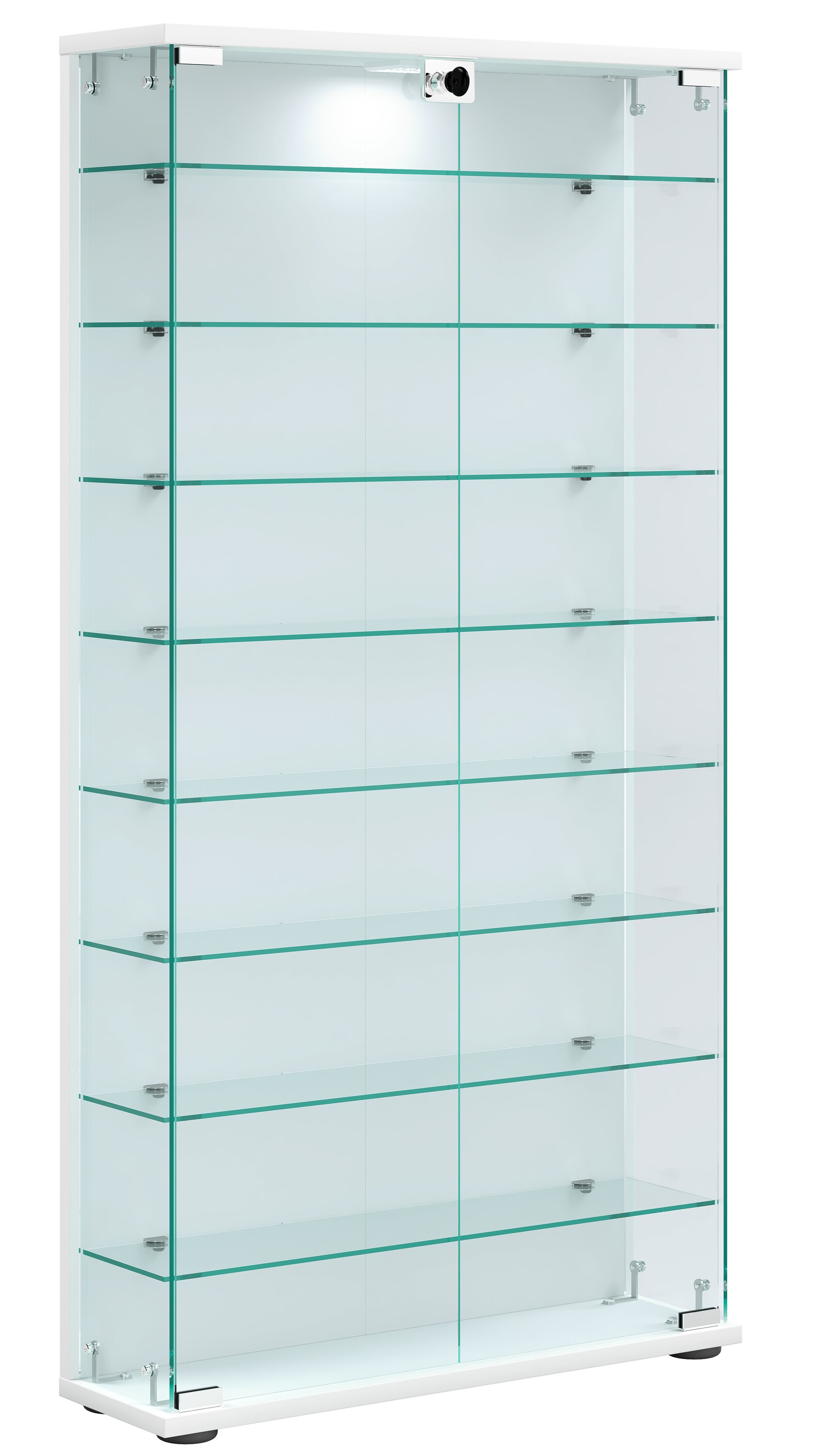 VCM Holz Glas Vitrine Sammelvitrine Glasvitrine Schaukasten Standvitrine Stelas L