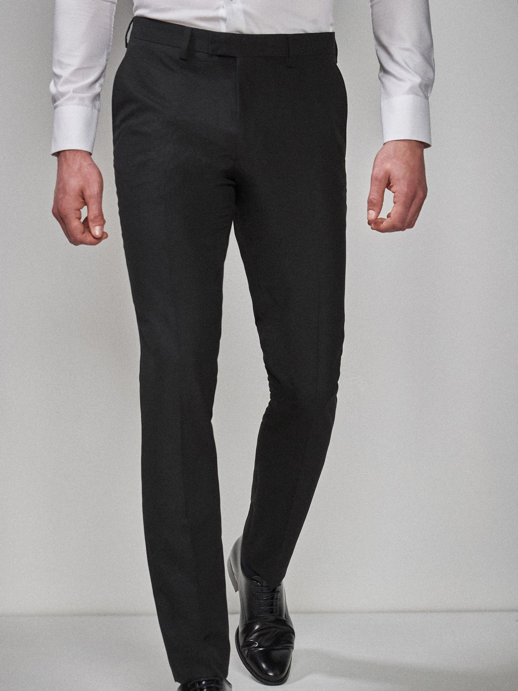 Zwart - Slim Fit - Pantalon in smokingstijl