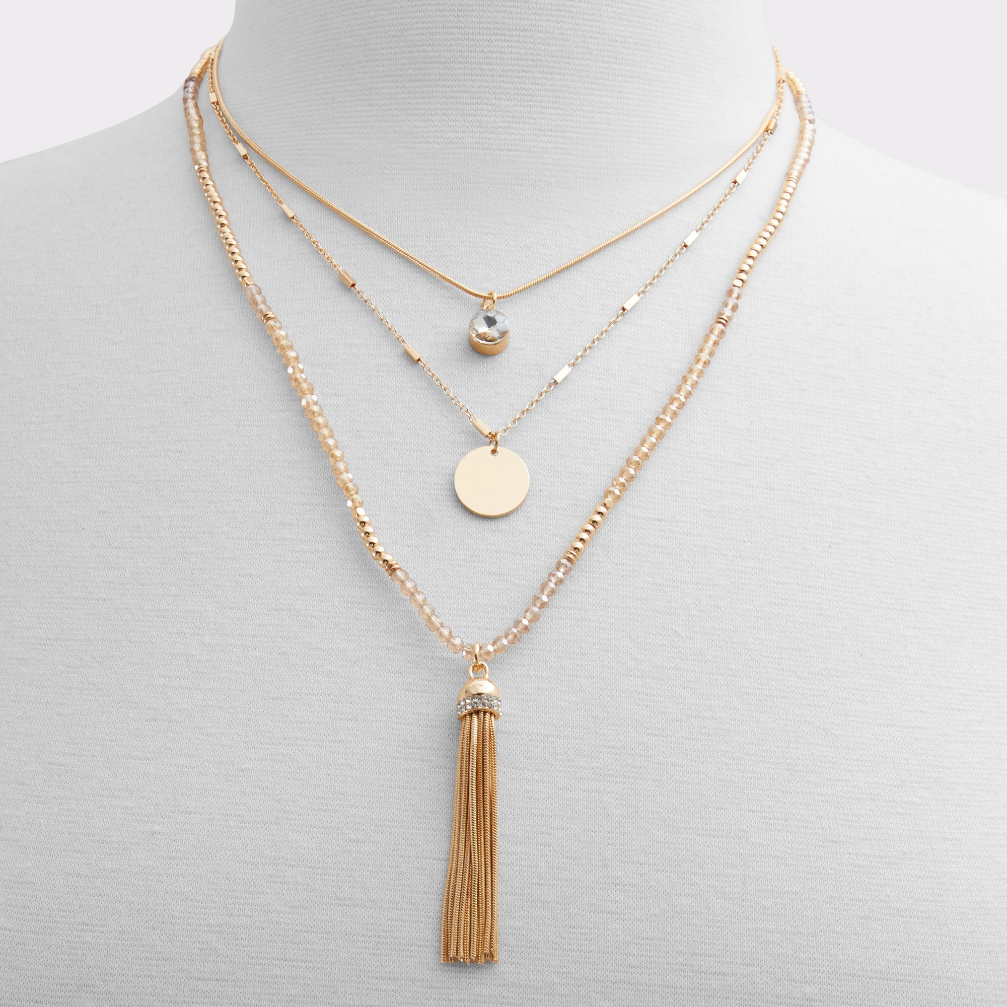 Susien Gold-Clear Multi Women Necklaces