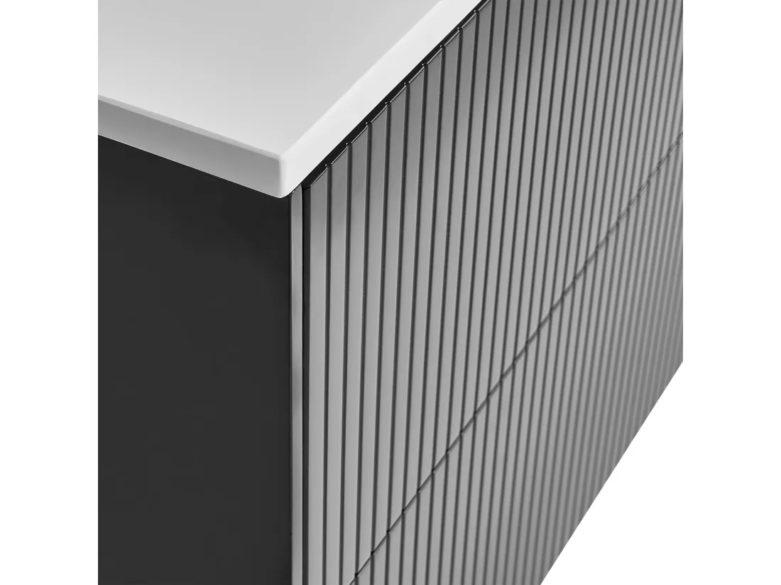 Meuble lavabo mural QUINTELA 60 cm 52 cm 48 cm Noir