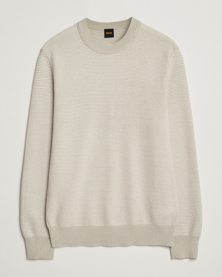 BOSS ORANGE Aspoki Structured Knitted Sweater Light Beige