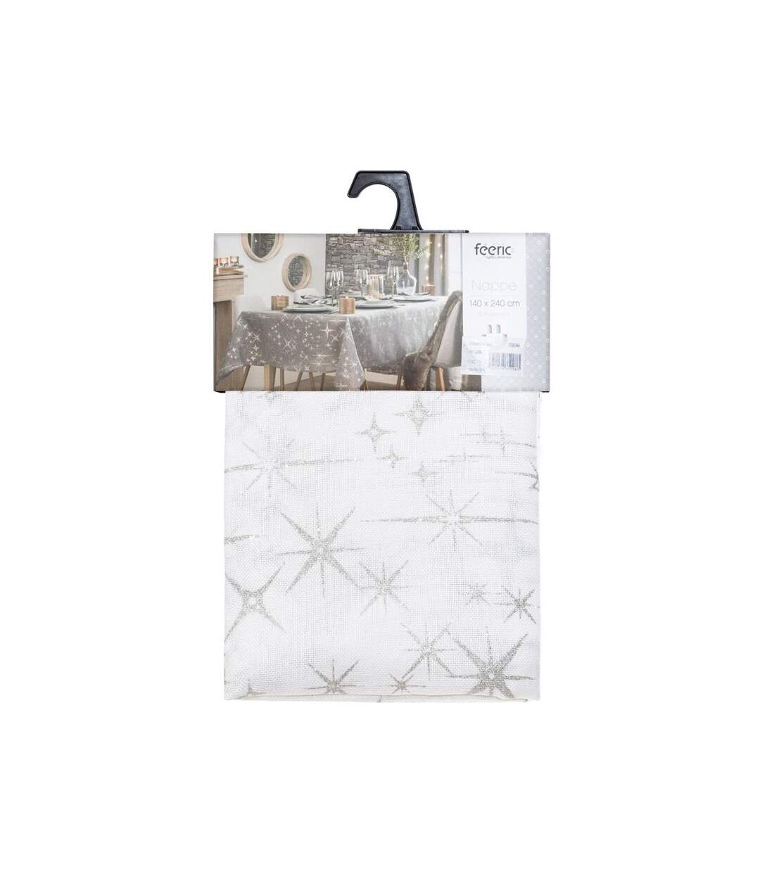 Nappe Motif Étoiles Colorama 140x240cm Blanc