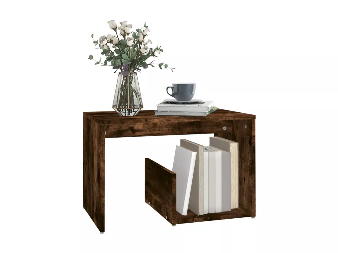 Table d'appoint Chêne fumé 59x36x38 cm Bois d'ingénierie