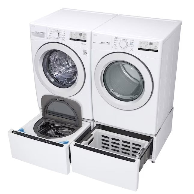Secadora elétrica empilhável LG de 7,4 pés cúbicos (branca) com certificação ENERGY STAR.