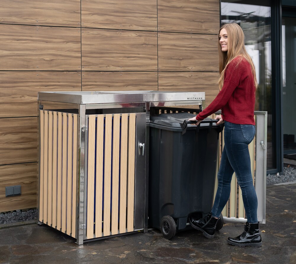 Westmann Mülltonnenbox und Geräteboxinkl. Pflanzkastendach versch. Ausführungen