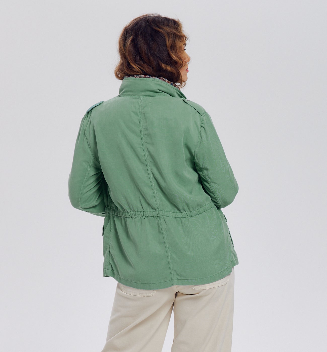 Veste saharienne en toile - Turquoise