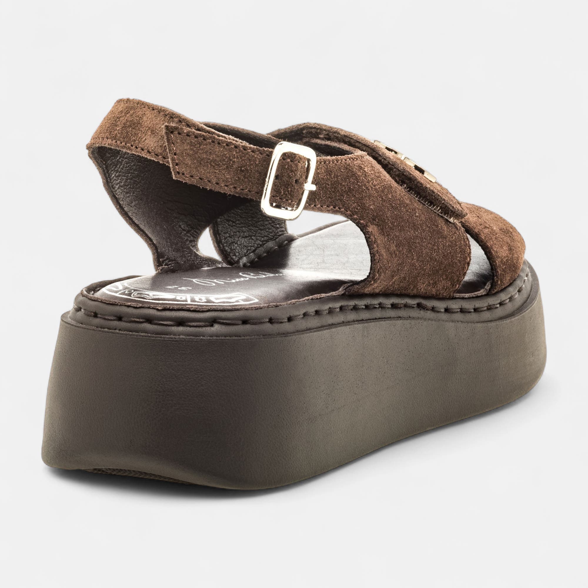 Sandales Femme en cuir marron