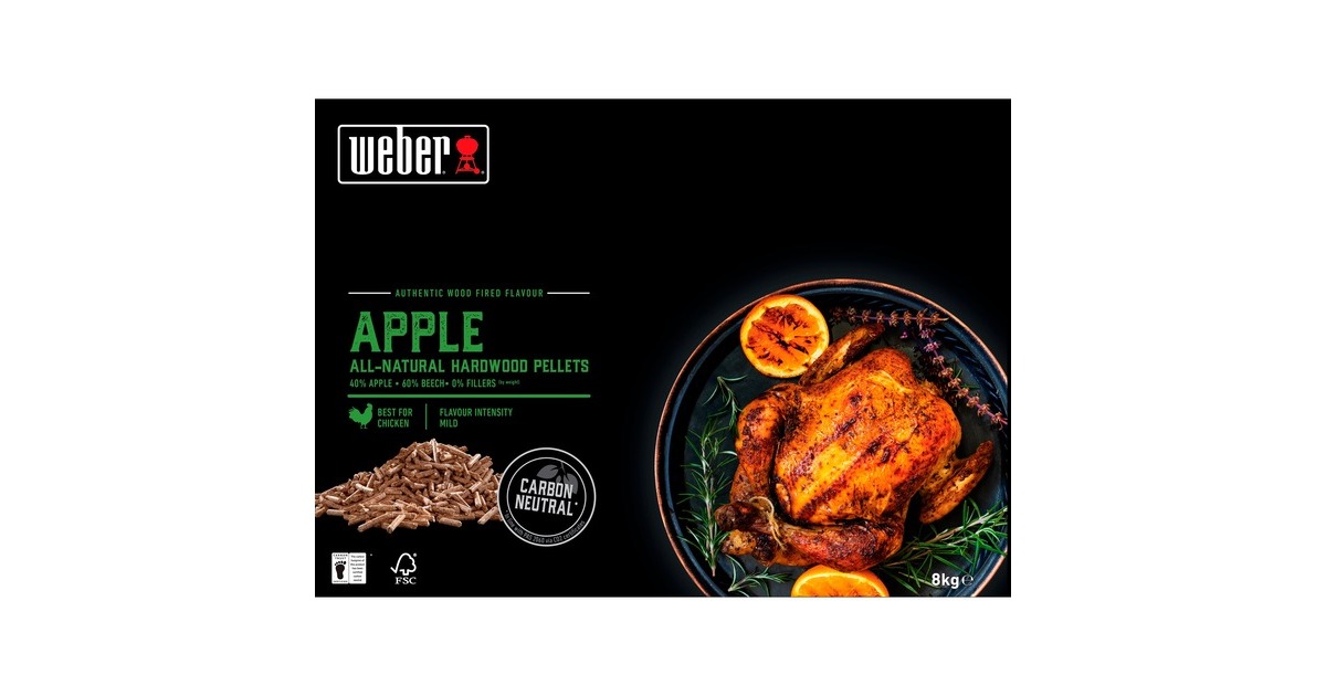 WeberSmokeFire Natuurlijke hardhout pellets - Apple brandstof  (8 kg)