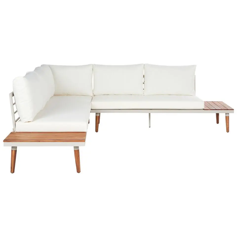 CORATO - Loungeset voor 5 - Wit - Acaciahout