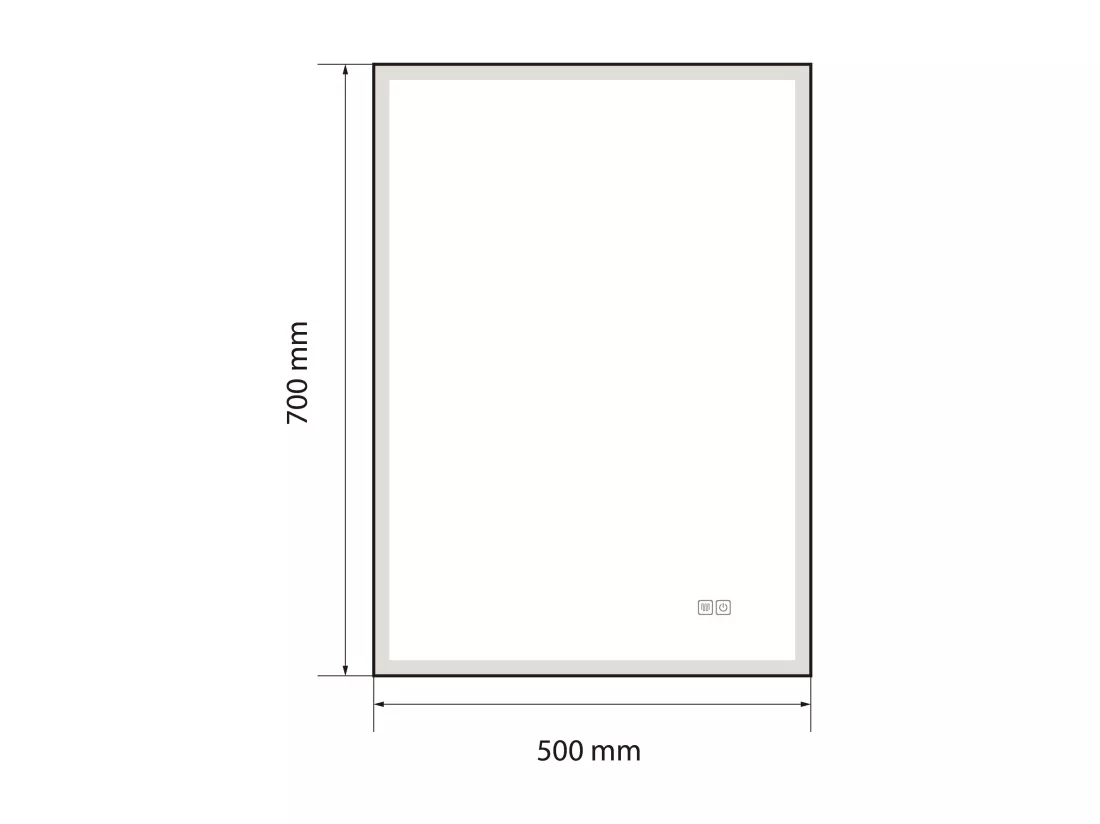 Miroir salle de bain LED 50x70cm anti buée avec cadre doré LB-126080G