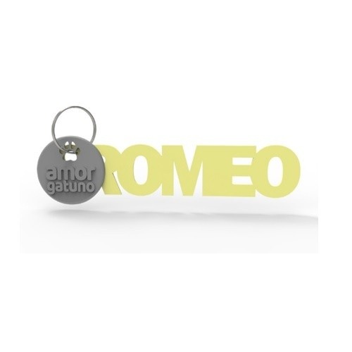 Chaveiro personalizado Seron com gato amarelo apaixonado