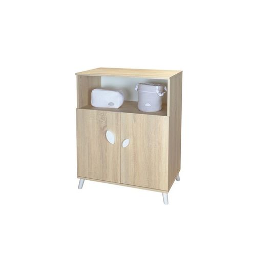 Chambre TRIO Lit 60x120 Commode Armoire EDEN Bois/Blanc - BEBE9 CREATION