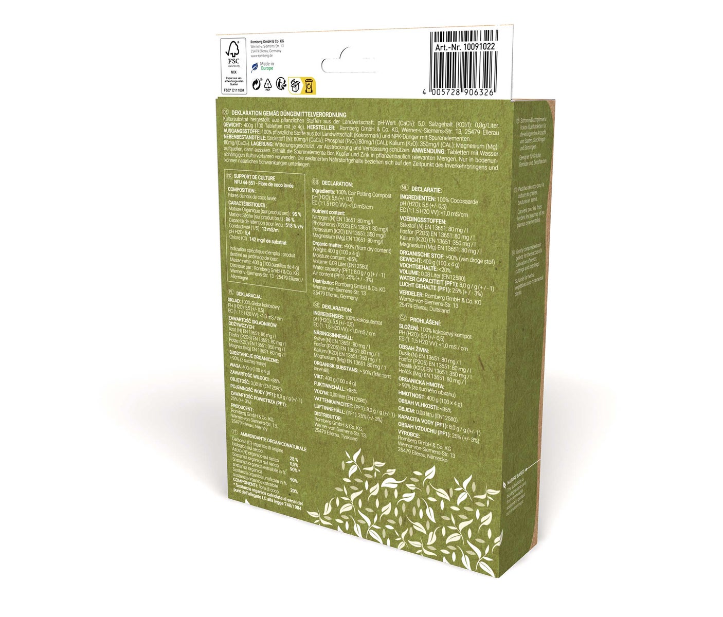100 kokoszwellende tabletten, 36 mm Ø