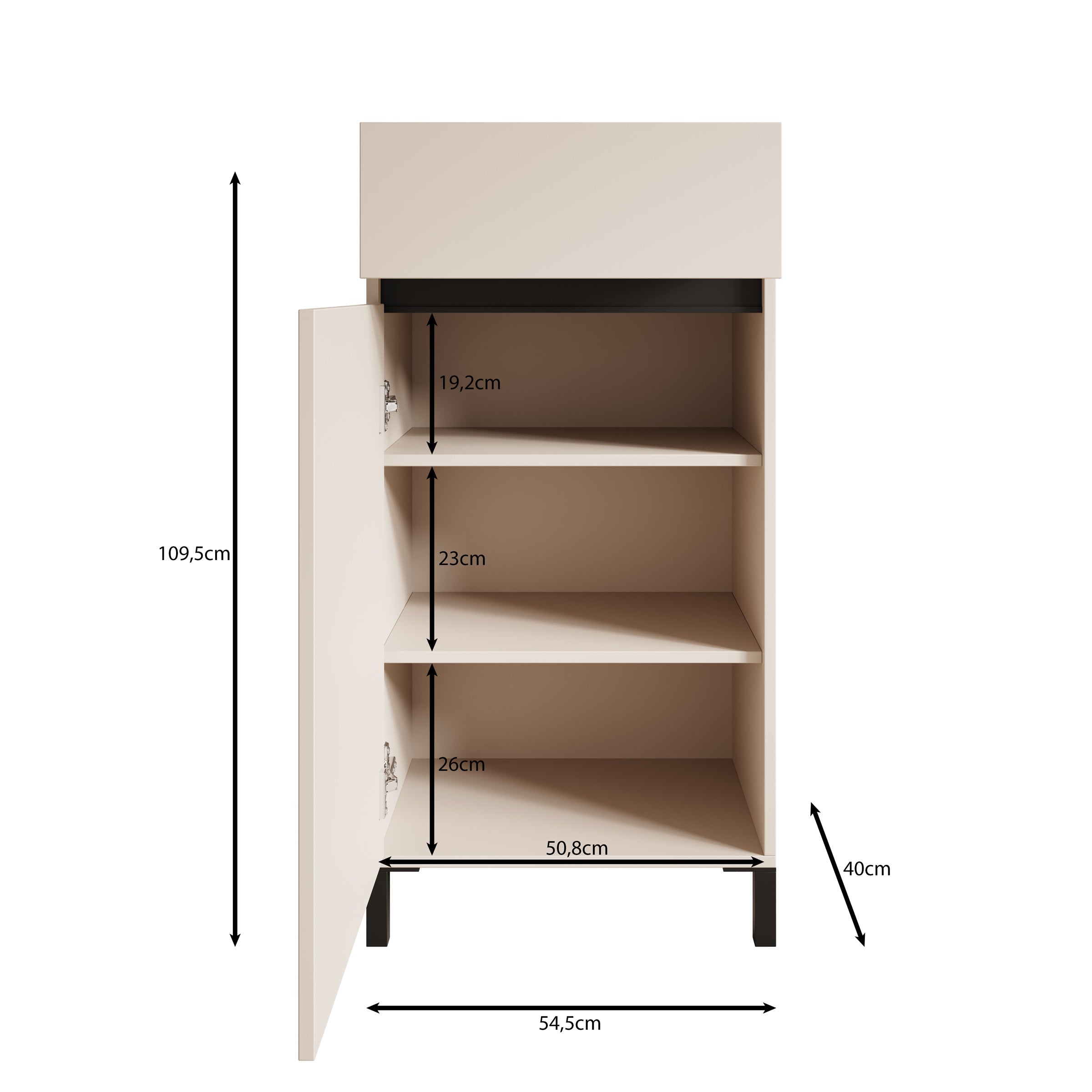 Meubella - Alessa - Schoenenkast - Eiken - 55x40x110 cm