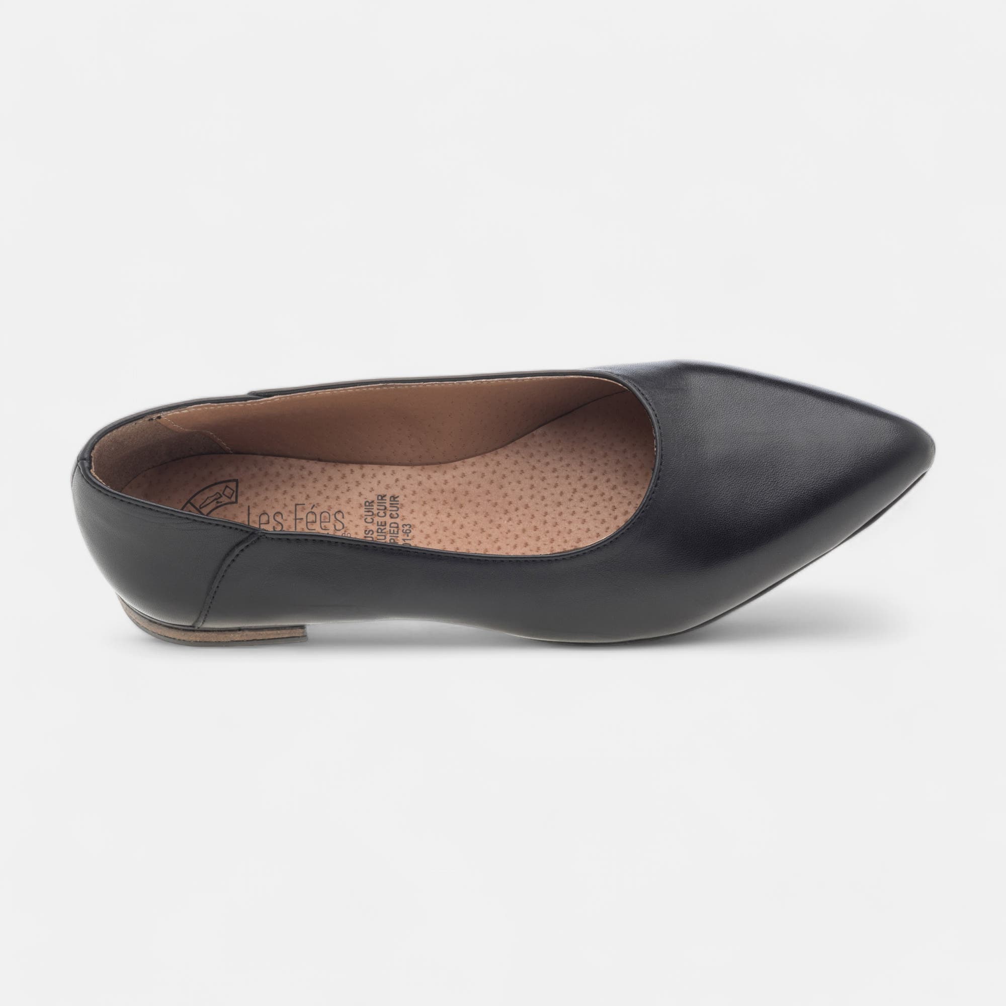 Ballerines Femme en cuir noir