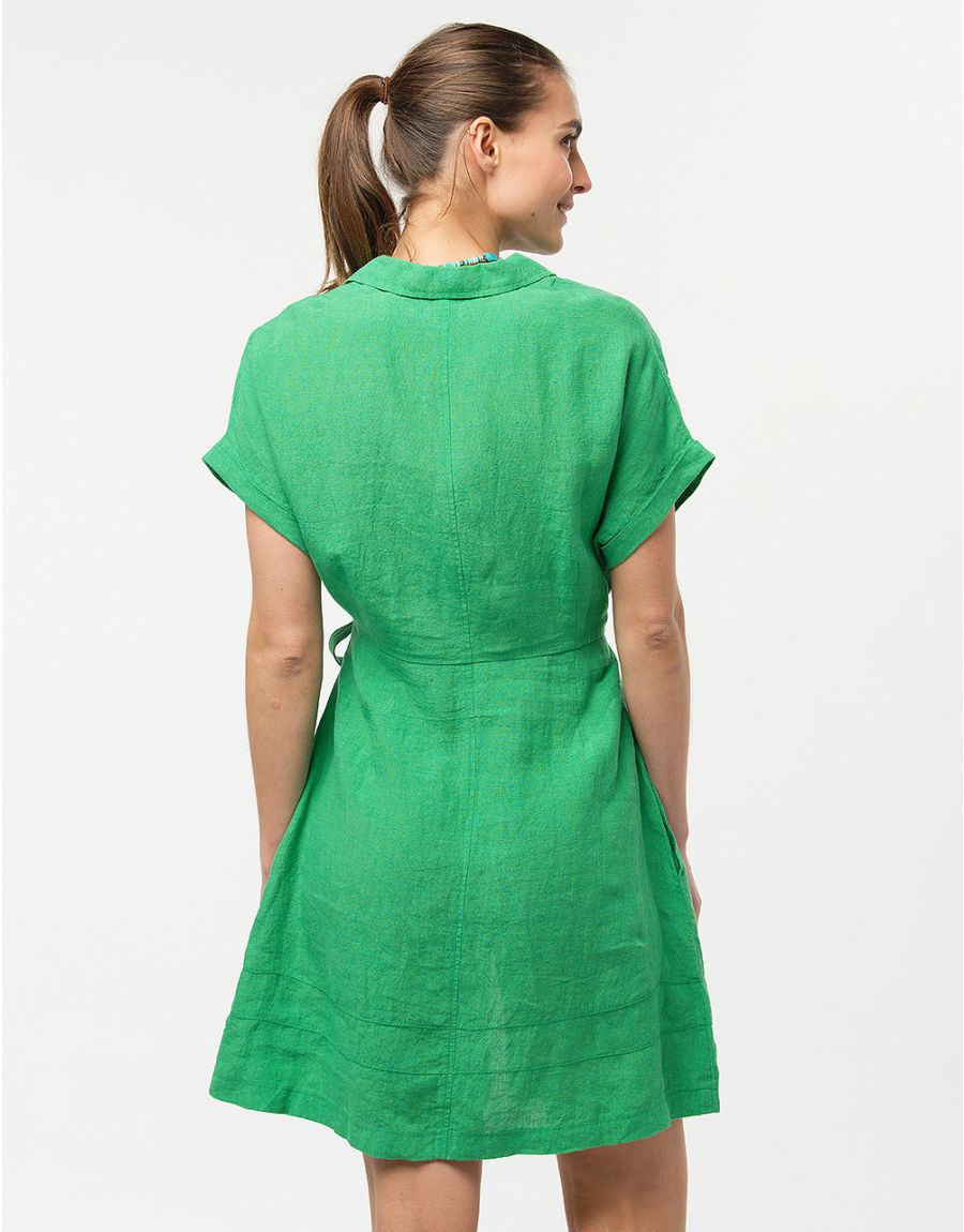 Robe 100% lin vert