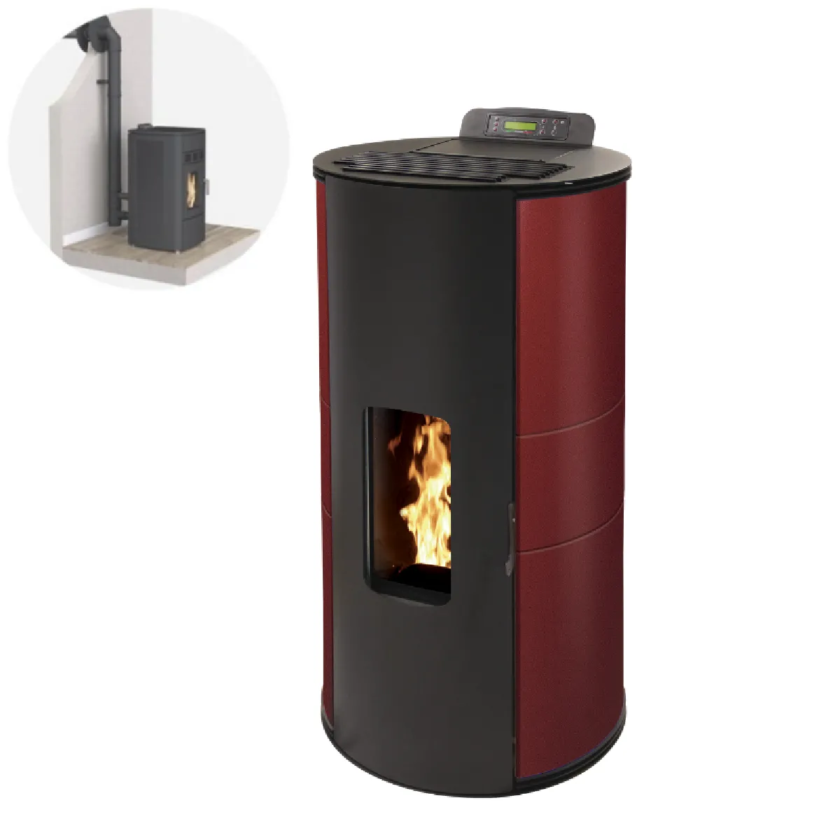 INTERSTOVES GIANNI 9 Etanche + Conduit Ventouse - Bordeaux