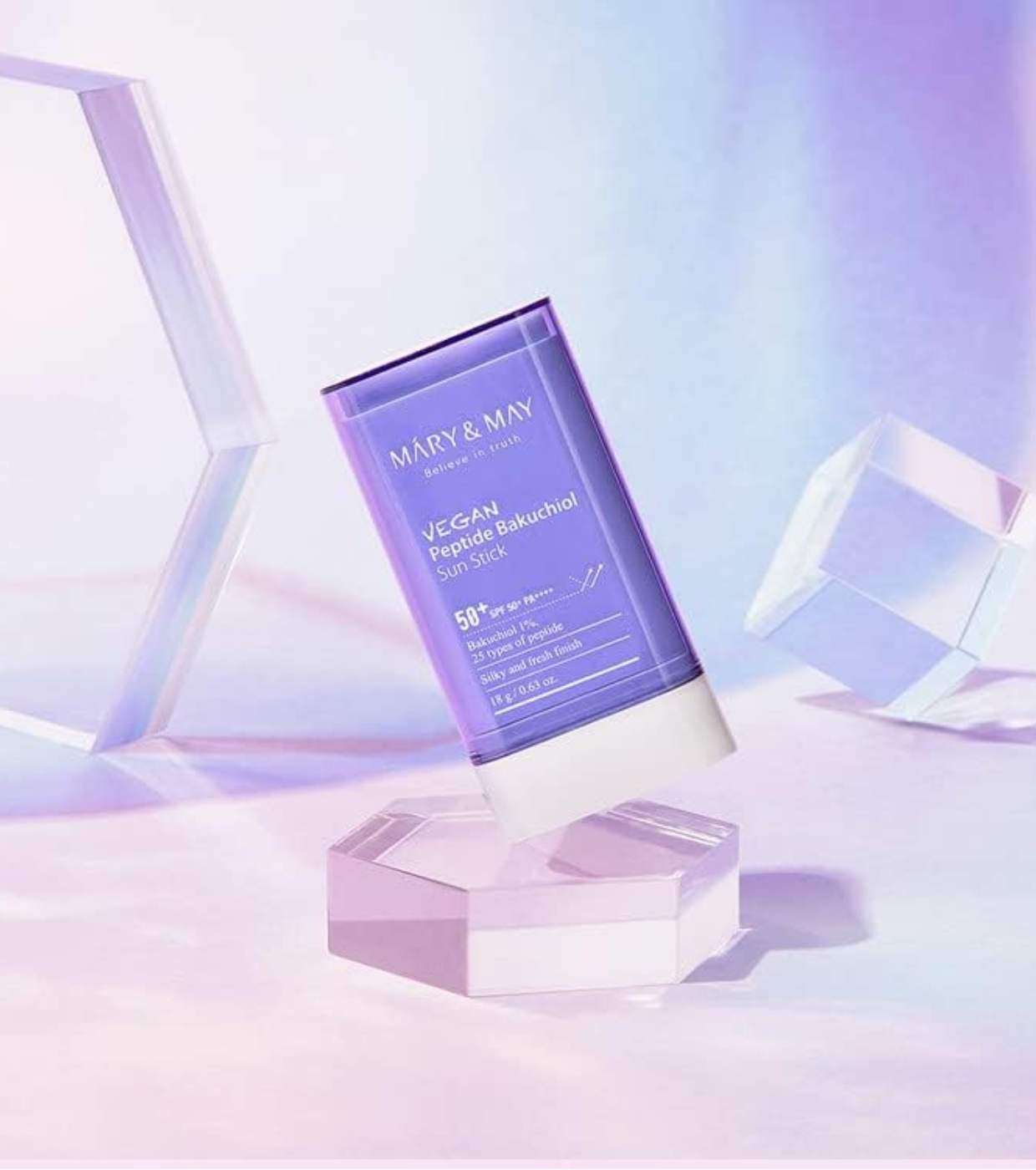 Mary & May - Protetor solar em bastão SPF50+ PA++++ Vegan Peptide Bakuchiol