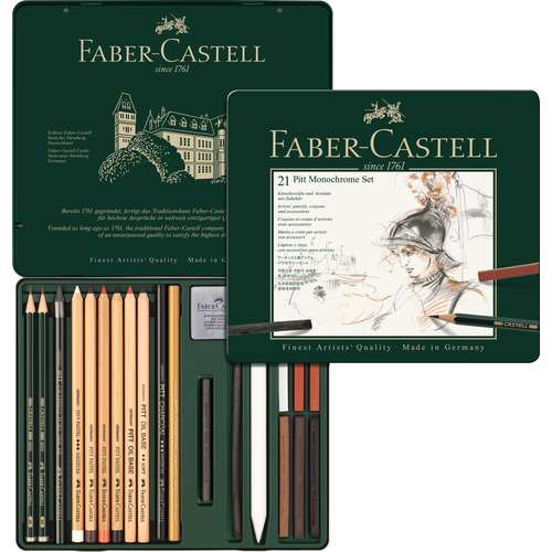 FABER-CASTELL PITT Monochrome medium Zeichen-Set