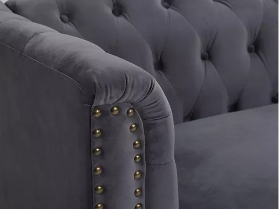 Canapé 3 places en velours TURNER - Anthracite