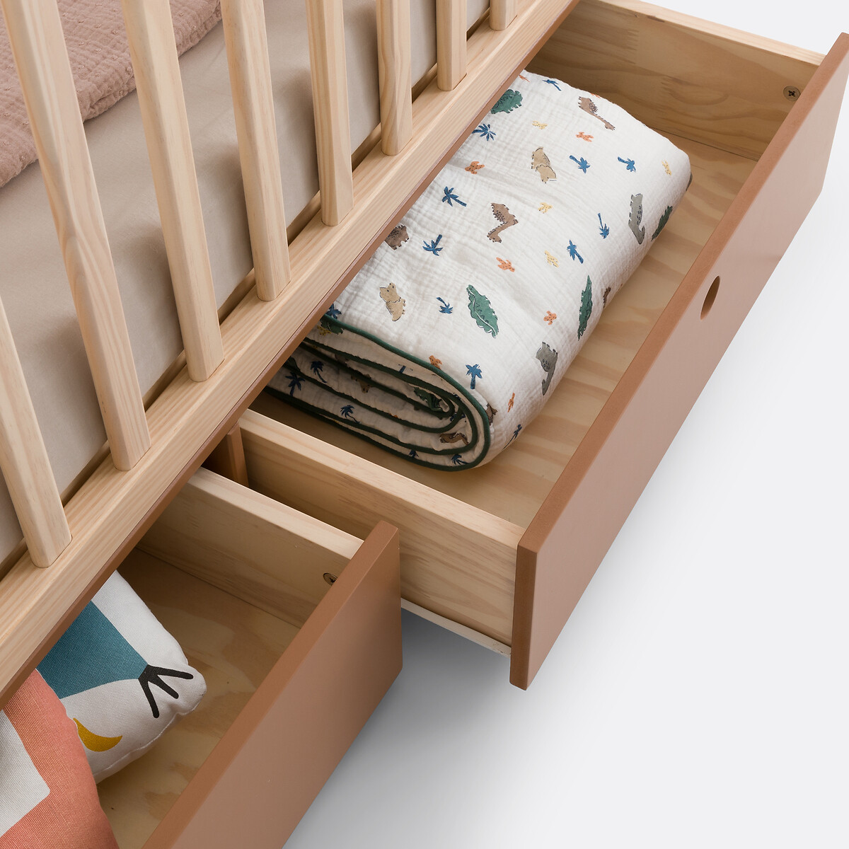 LA REDOUTE INTERIEURS<br>Cama de bebê em pinho com gavetas de armazenamento, Bloky