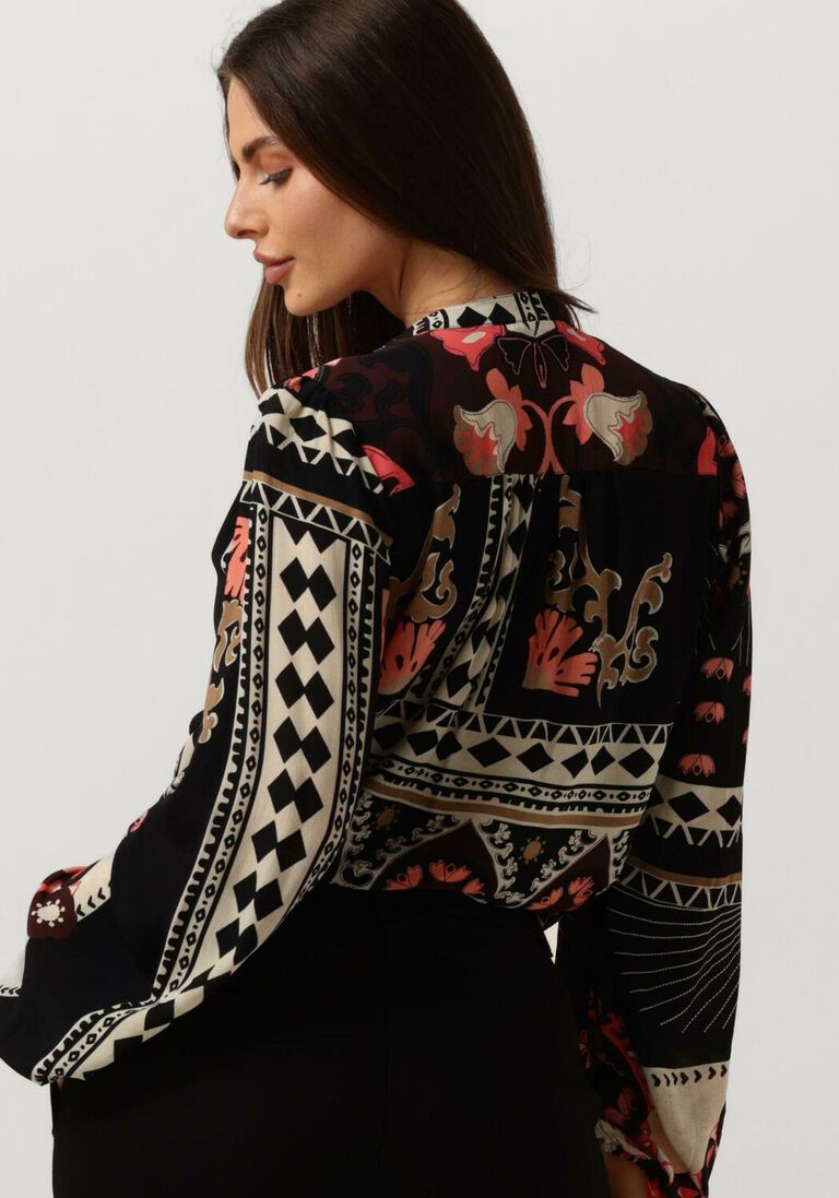 SUMMUM zwarte summum blouse top scarf print