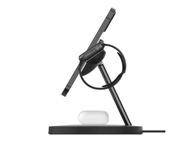 Belkin BoostCharge Pro - Trådløs opladningsstander - med MagSafe   AC-strømadapter - 15 Watt - Fast Charge - sort