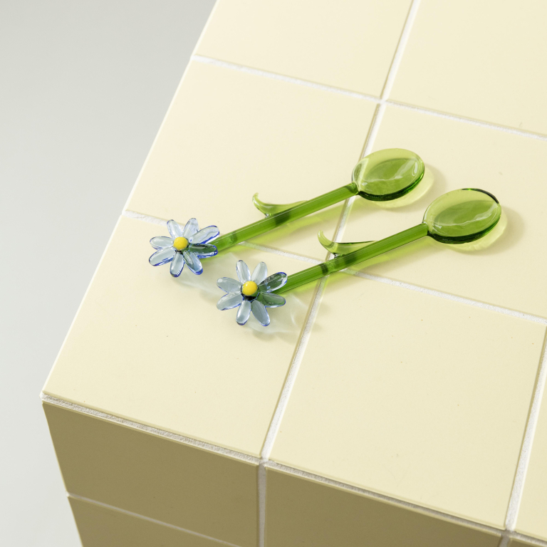 &klevering Flora lepels set van 2 White