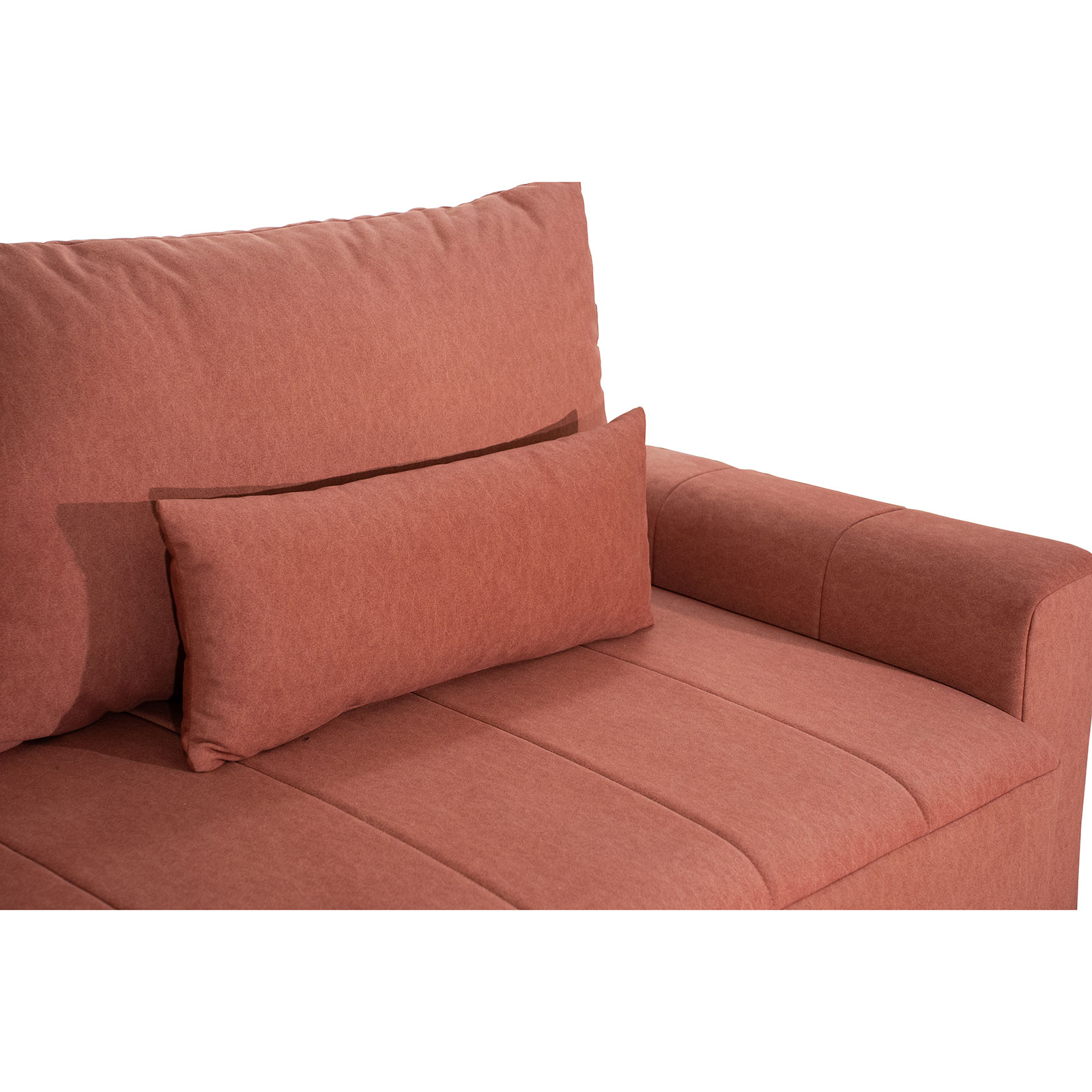 3-Sitzer Sofa - terracotta - Samt - mit Staukasten