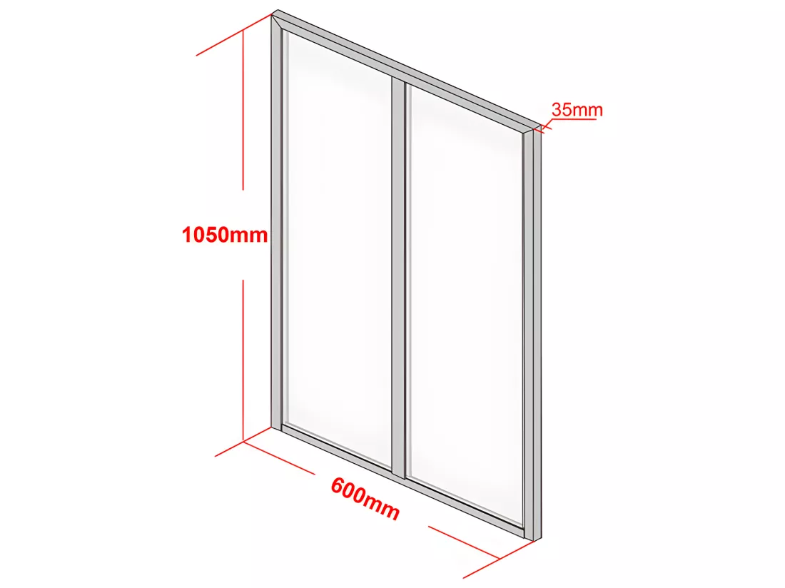 Verrière atelier en aluminium thermolaqué - 60x105 cm - Blanc - BAYVIEW