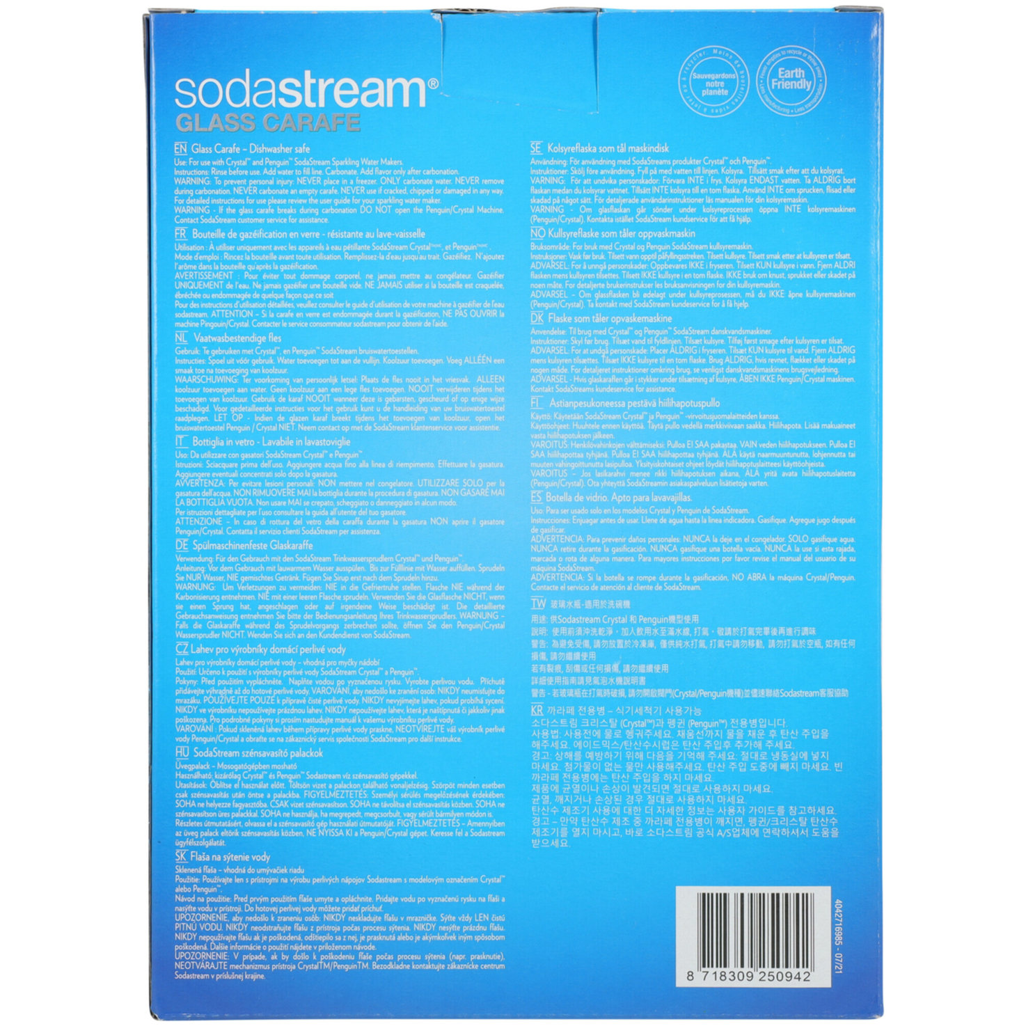 Sodastream Glaskaraffe 615ml mit Drehverschluss - Duopack