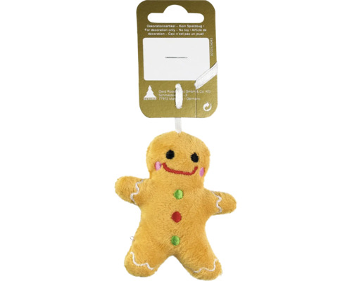 Kerstdecoratie hanger peperkoekmannetje lichtbruin