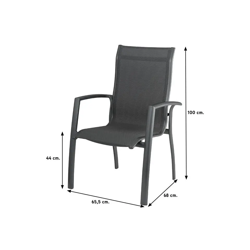 Kettler Legato Curve stapelstoel - Antraciet