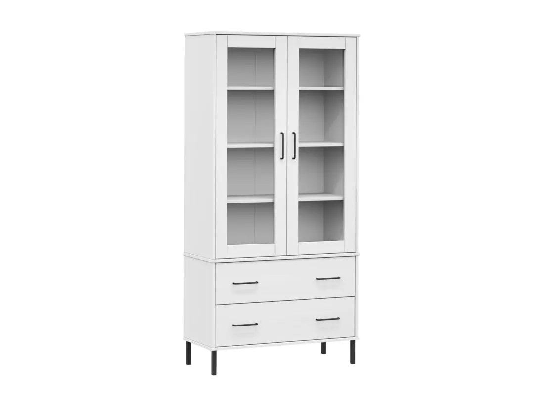 Bibliothèque avec pieds en métal Blanc 85x35x172,5 cm Bois OSLO