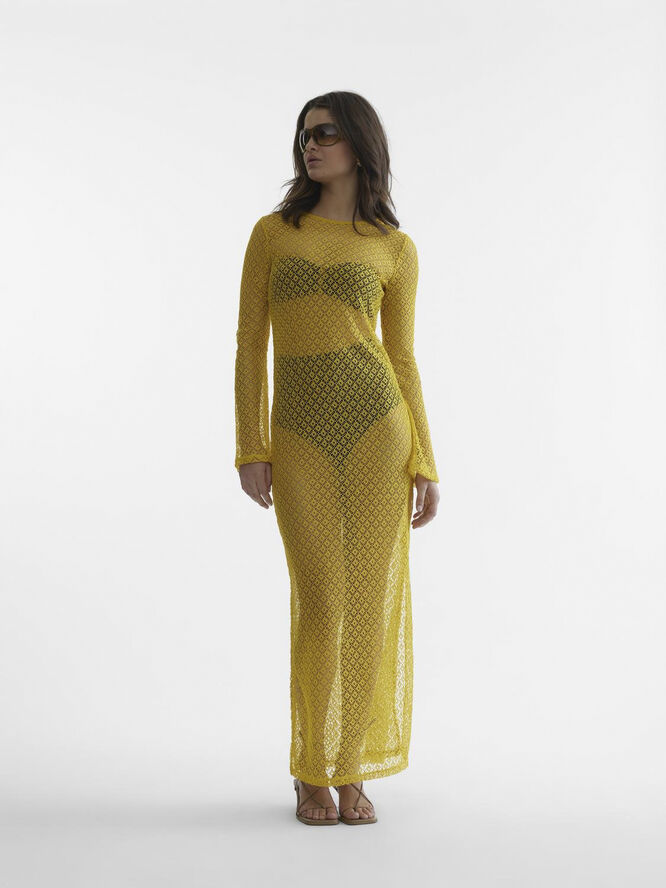 Something New SNCHRISSY LS MAXI DRESS - ITY Spicy mustard
