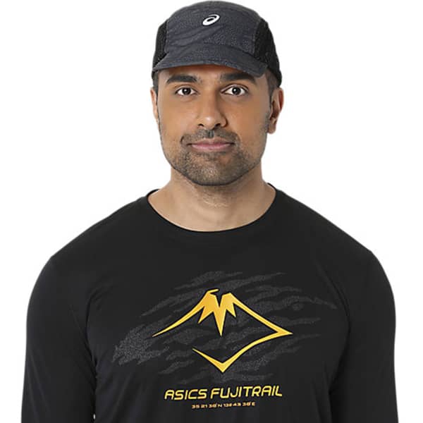 Casquette trail ASICS FUJITRAIL CAP PERFORMANCE BLACK/MANTLE GREEN/FELLOW YELLOW