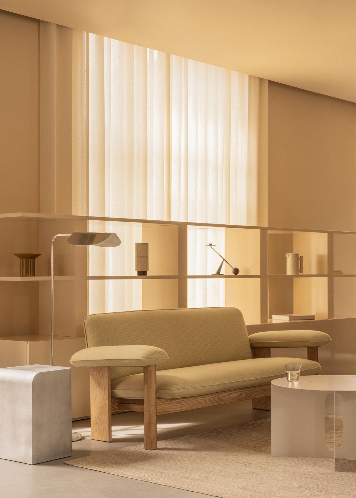 Audo Copenhagen Brasilia 2-zits bank naturel eiken Sheepskin Sahara