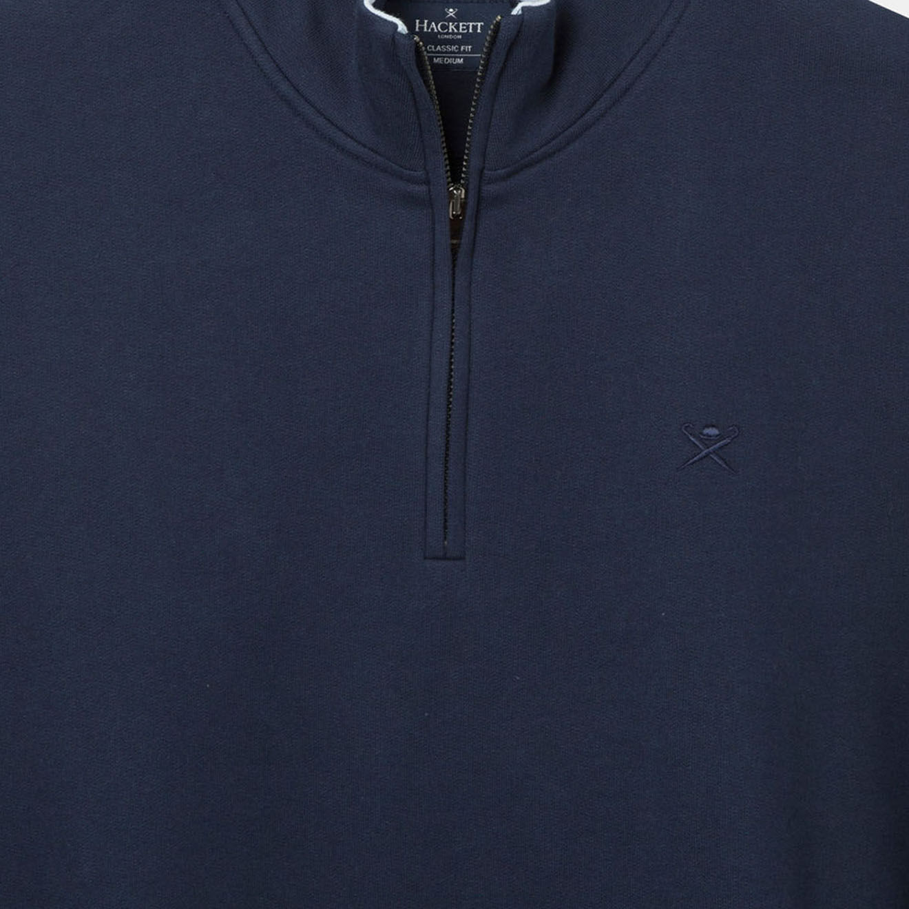 Hackett London Sweat col montant zippé bleu marine