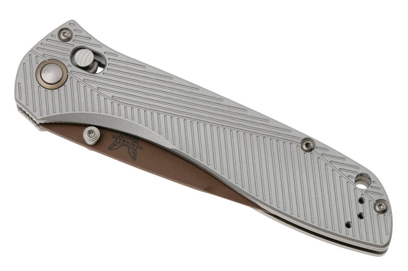Benchmade 710FE-24 Flat Earth PVD CPM-S90V, Gray Aluminum zakmes
