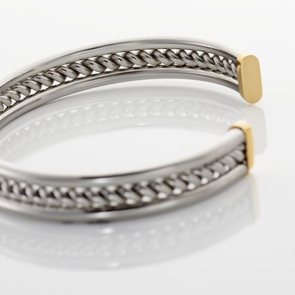 Bracelet Jonc Ouvert Acier Blanc Winnoc
