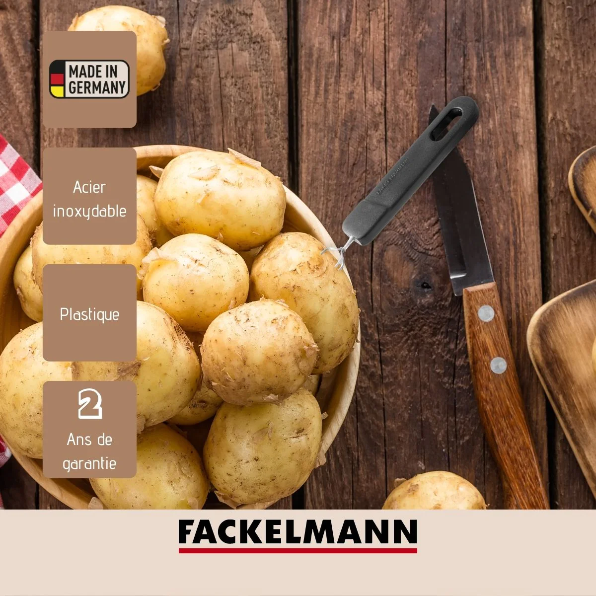 Fourchette 3 dents pour pommes de terre 14 cm Fackelmann Basic Fackelm