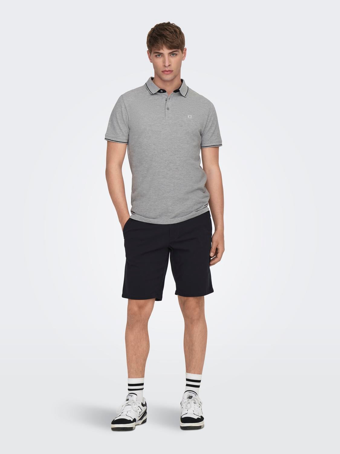 ONSFLETCHER Polo Light Grey Melange