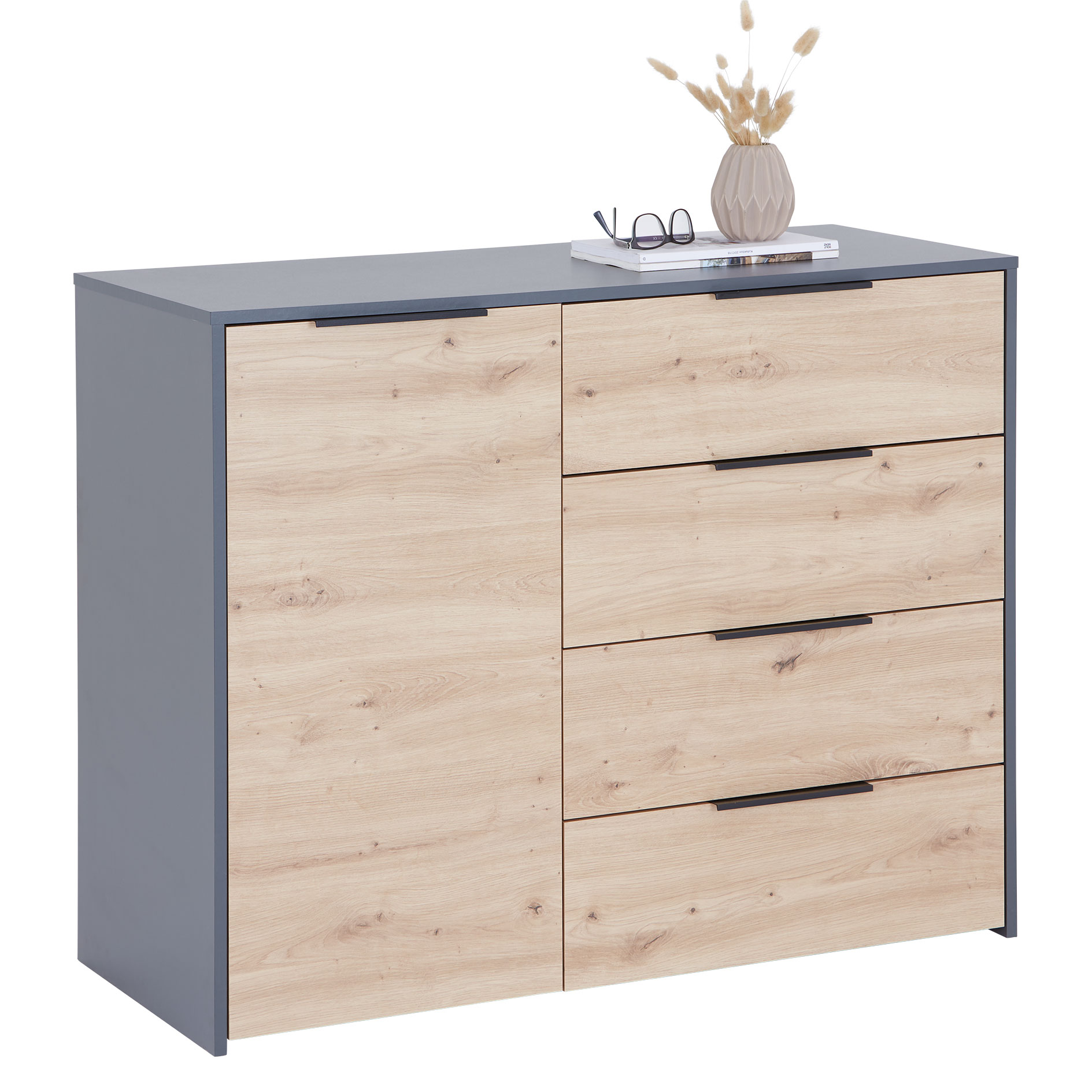Kommode - Artisan Eiche - anthrazit - 50 cm Übertiefe - 115 cm