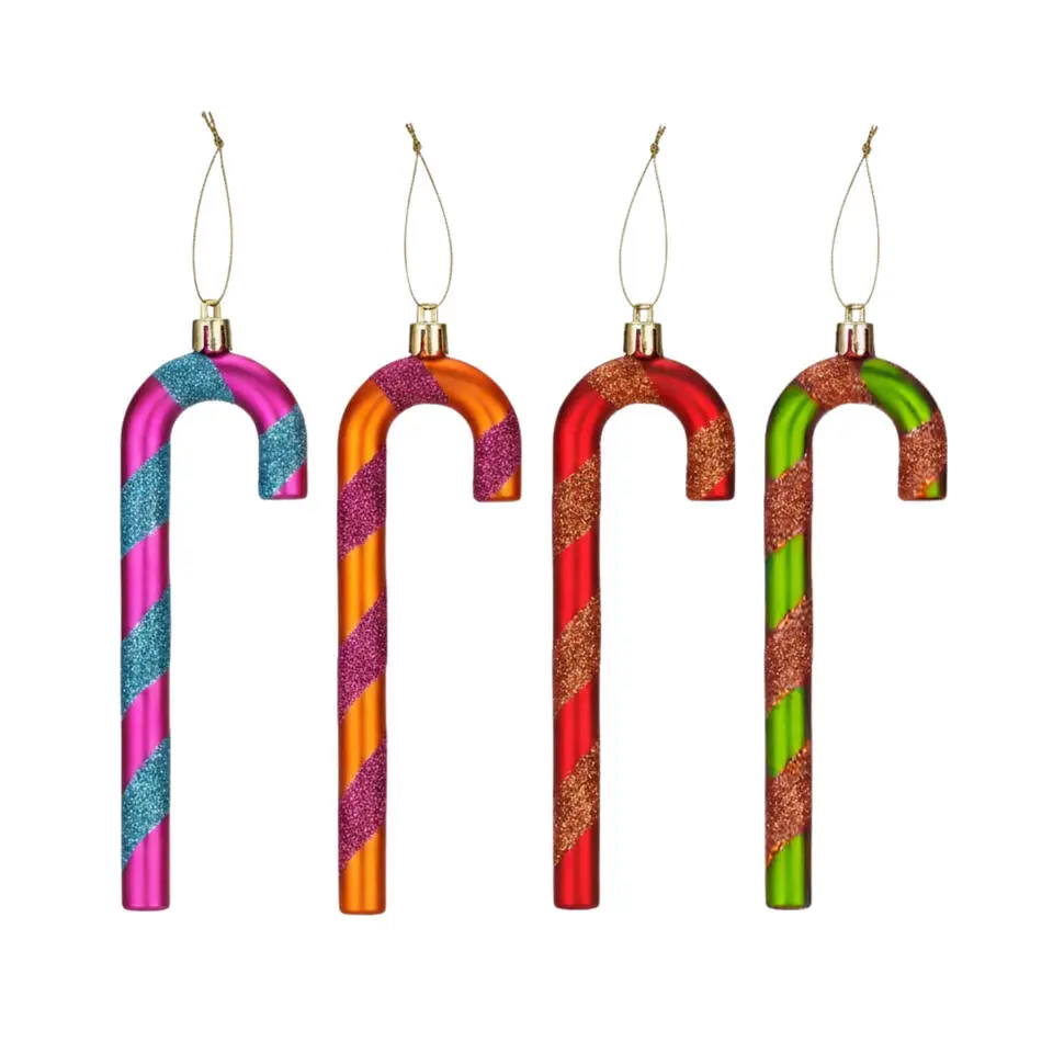 Inge goods Kersthangers - 4x - zuurstokken - gekleurd - 14 cm