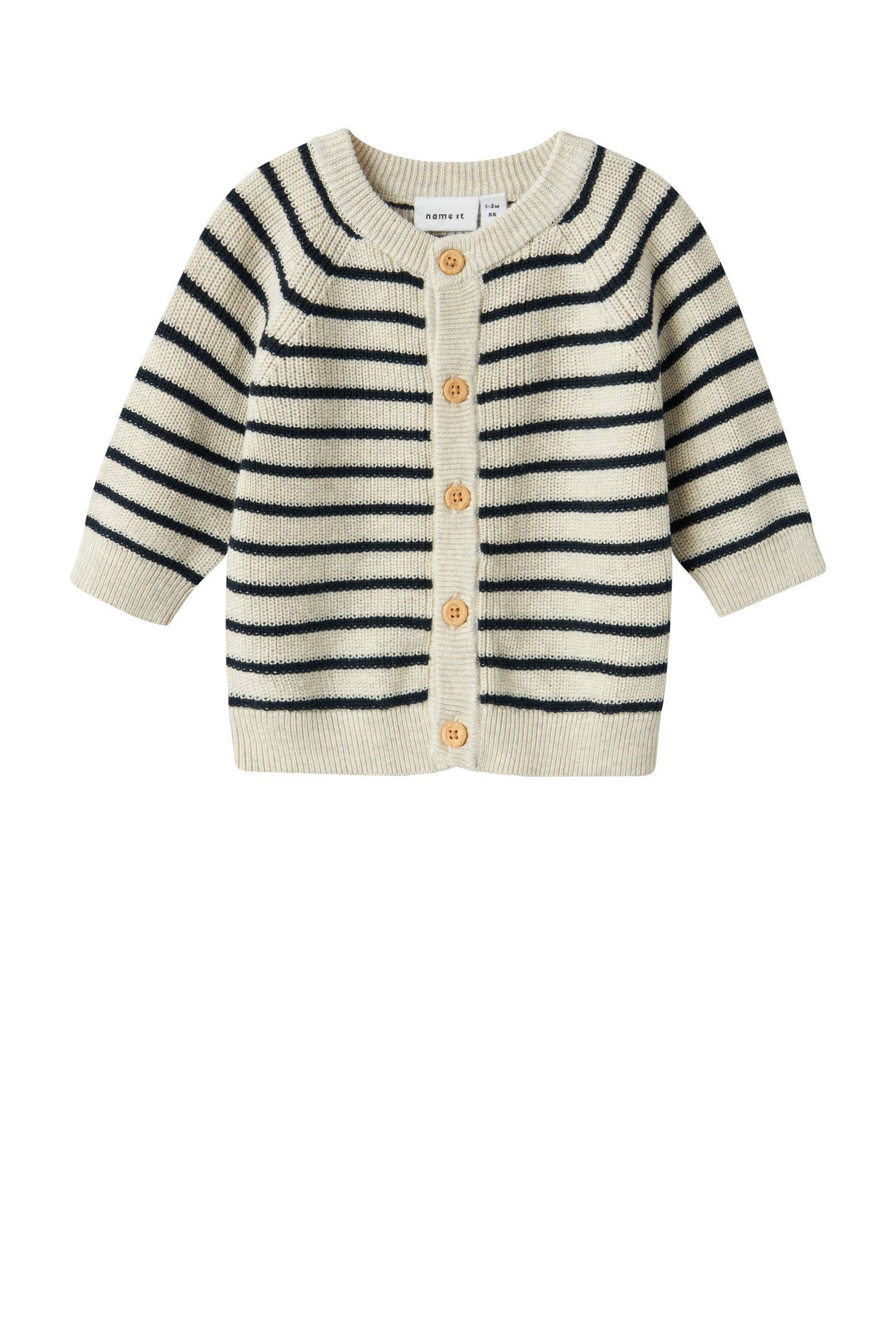 NAME IT vest beige grof gebreid