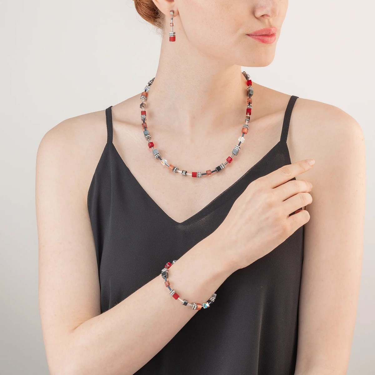 Collier Coeur de Lion Geocube Iconic rouge 50 cm