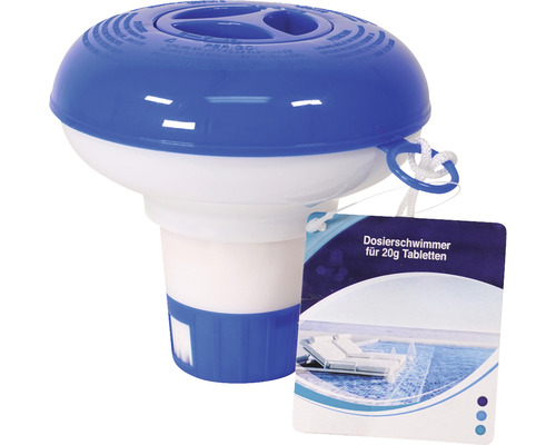 Doseervlotter voor 200g tabletten, 17 cm, blauw